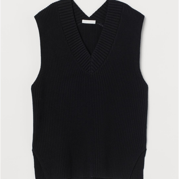 H&m black knit vest Clearance